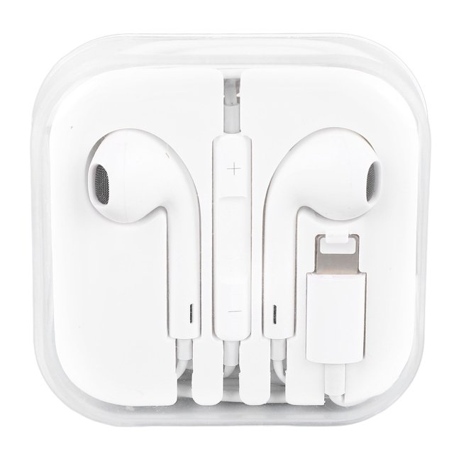 Auriculares con cable HiFi estéreo con aislamiento de ruido y control de volumen incorporado Auriculares con cable para iPhone con interfaz IOS Auriculares con cable blancos