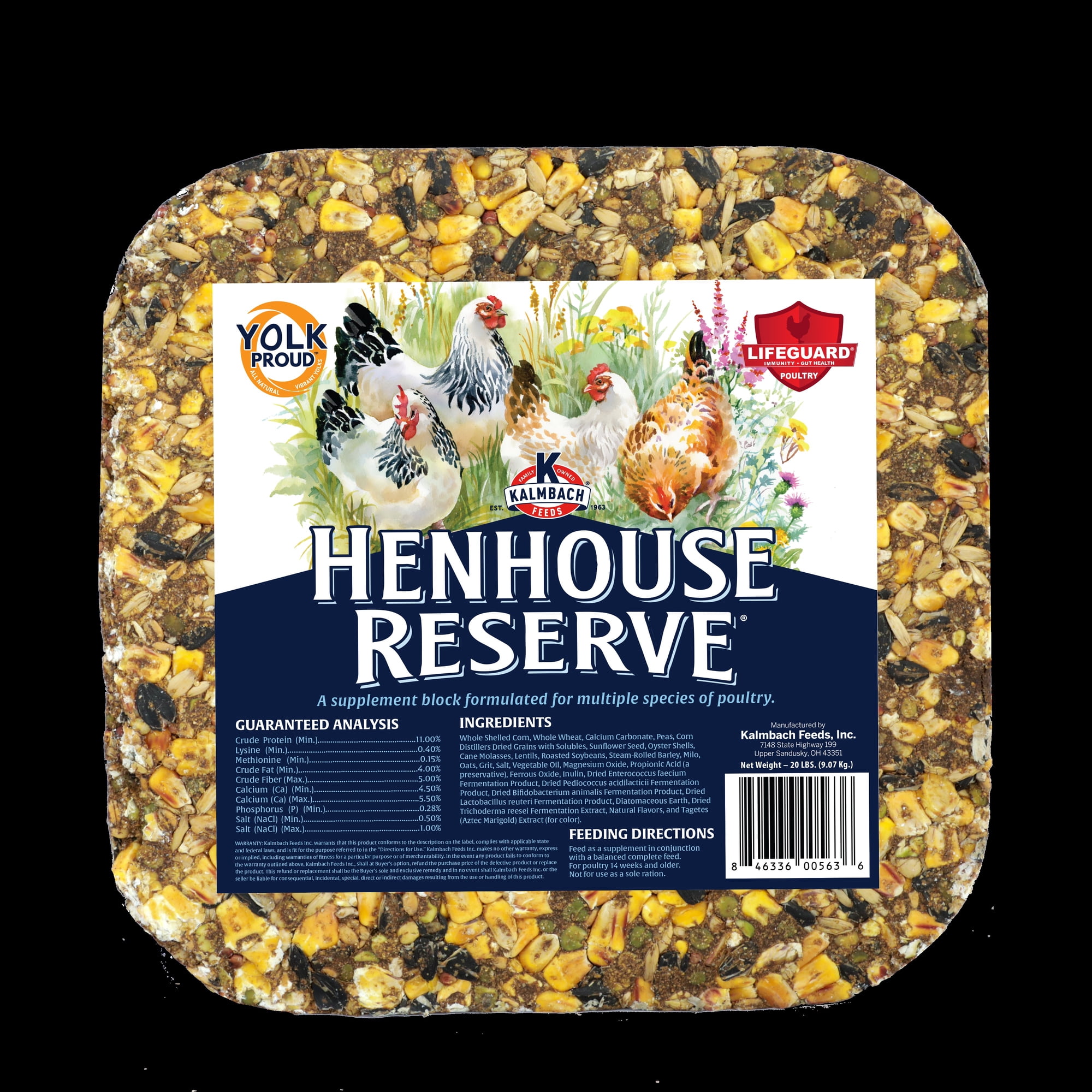 Kalmbach Feed Henhouse Reserve Treat Block for Chickens, 20 lb