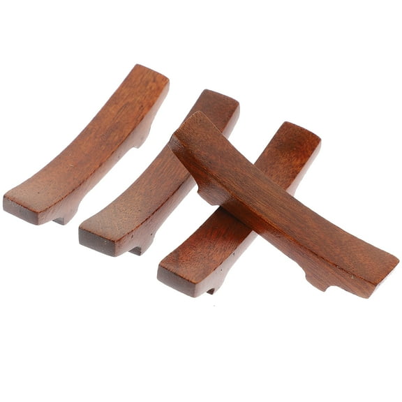 4pcs Wood Chopsticks Rests Concave Boat Shaped Chopstick Rest Spoon Fork Holder