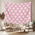 thumbnail image 2 of White Pink Daisy Large Tapestry for Bedroom Wall Hanging Tapestry, Spring Summer Floral Botanical Ceiling Backdrop Tapestries Poster Blanket Wall Decor for Teens Room Living Room Dorm 100" x 59", 2 of 8