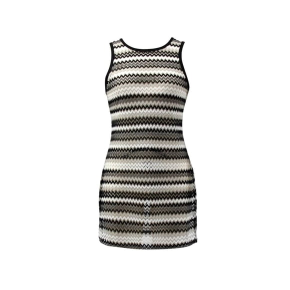 Ropa Playa Ocean Pacific para Mujer Tejida Cuello Redondo Sin Mangas Corto Rayas Multicolor Talla EG
