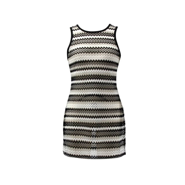 Ropa Playa Ocean Pacific para Mujer Tejida Cuello Redondo Sin Mangas Corto Rayas Multicolor Talla M