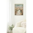 thumbnail image 6 of Kate and Laurel Sylvie Landscape 08 Beach Framed Canvas Wall Art by Annie Quigley, 18x24 Natural, Soft Watercolor Beachy Landscape with Ocean Sands Art for Wall Decor, 6 of 7