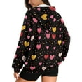 thumbnail image 5 of SCRAWLGOD Hearts Women Hooded Zip Up Sweaters for Women Trendy Clothes Fall Long Sleeve Women Oversized Jacket Size XL Soft Ladies Light Weight Sweater, 5 of 7