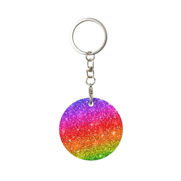 Naloa Colorful Glitter Print Round Keychain Keychain Key Ring, Key Tag, Key Chain Bulk for Gift Accessories (Round)