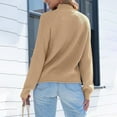 thumbnail image 6 of Duoif Sweaters for Women Trendy Women's 2025 Fall Turtleneck Sweaters Trendy Loose Long Sleeve Knit Pullover Jumper Tops Women's Sweaters Khaki M, 6 of 7