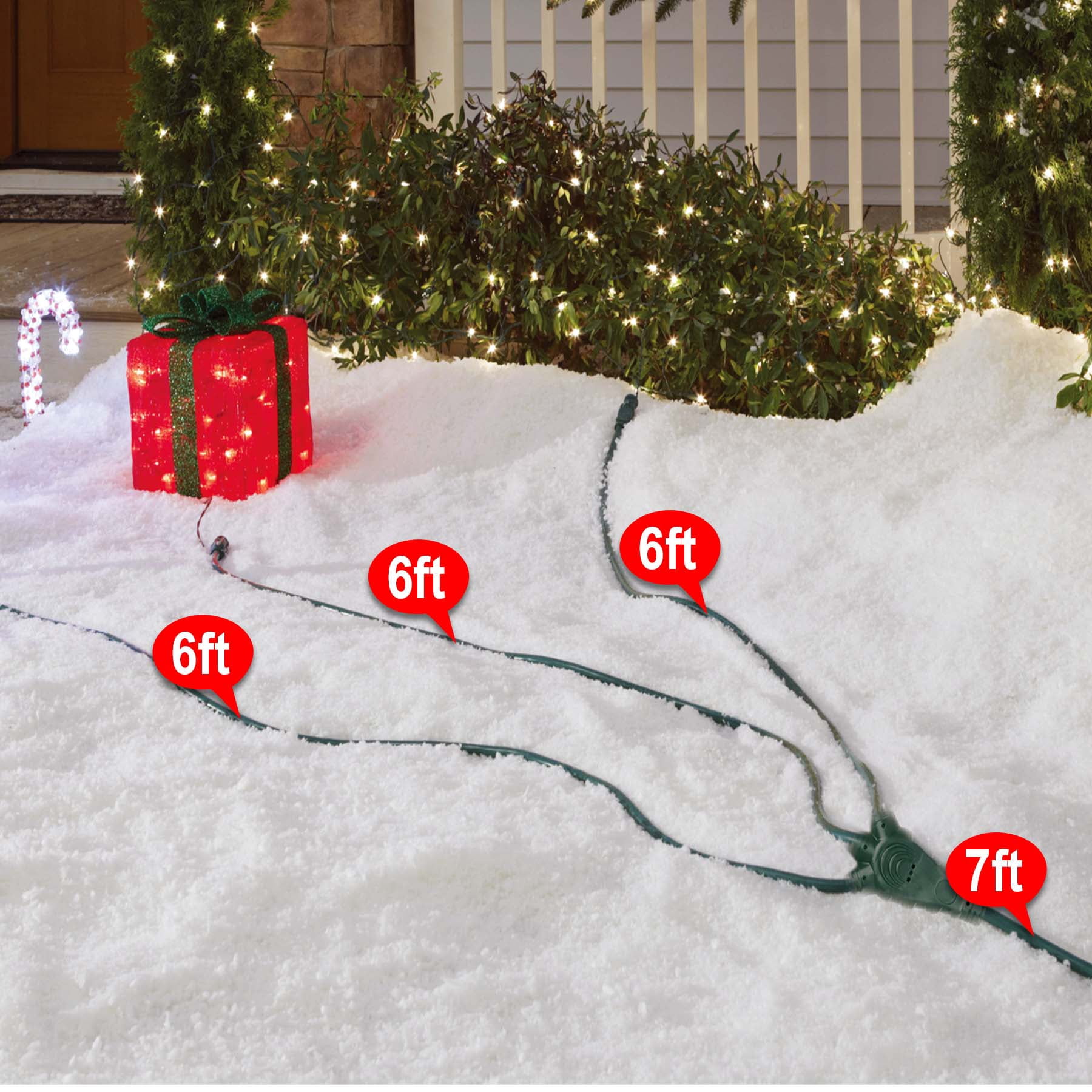 Outdoor 3-Outlet Multi-Directional Cord, Green, 25', by Holiday Time