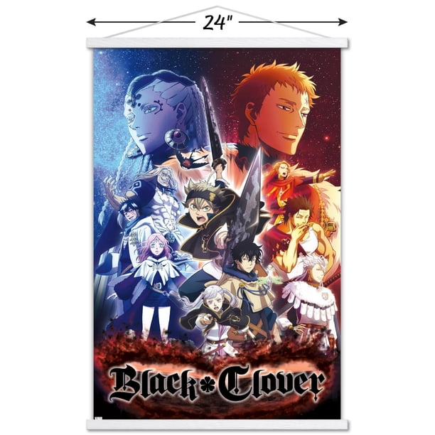 Black Clover - One Sheet Wall Poster with Magnetic Frame, 22.375