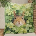 thumbnail image 3 of Happy Squirrel Welcome St Patrick's Day Lucky Shamrocks Clover Quilt Blanket Pet Small Animal Lover Cozy Comforter Throw Blanket - 22001, 3 of 5