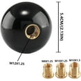 thumbnail image 2 of Round Ball Shift Knob Universal Gear Shift Knob 5 6 Speed for Manual Automatic Vehicles with Adapters (Pure Black), 2 of 12