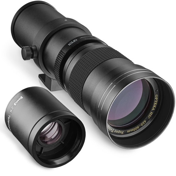 Opteka 420-1600mm f/8.3 HD Telephoto Zoom Lens for Nikon D4s D4 D3x Df D810 D800 D750 D610 D600 D500 D7200 D7100 D7000 D5600 D5500 D5300 D5200 D3400 D3300 D3200 Digital SLR Cameras