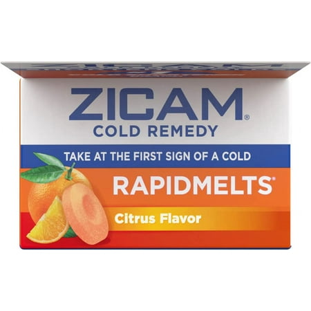 zicam cold remedy citrus rapidmelts, 25 quick dissolve tablets, clinically proven to shorten colds when taken at the first sign, homeopathic