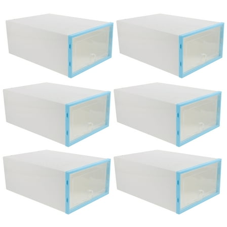 DECORNIJIA Shoe Container Stackable Shoes Box Thickened PP 6PCS