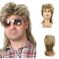 thumbnail image 3 of Pelucas de salmonete para hombres, disfraces de los años 70 y 80, accesorio de fiesta elegante para hombres, peluca de cabello para cosplay de Halloween de color negro, 3 of 5