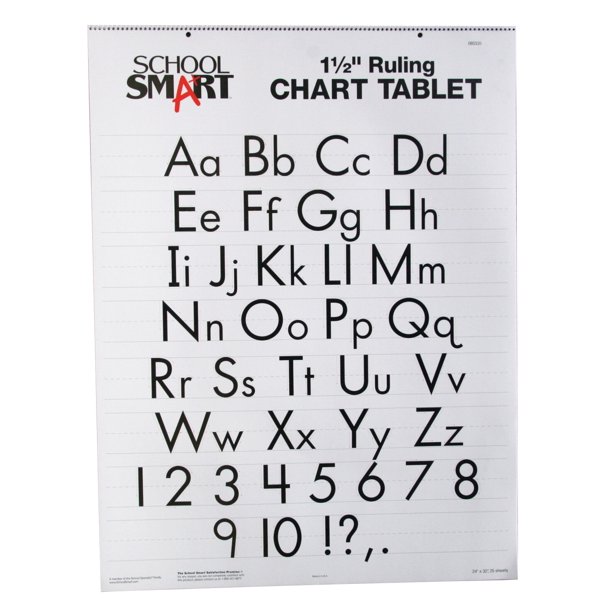 School Smart Chart Tablet, 24 x 32 in, 25 Sheets, 11/2 in Skip Line