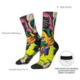 thumbnail image 4 of Hirioo Colorful Pug Pattern Adult Middle Tube Socks Breathable Sock Non-Pilling,Contrasting Color Design, 4 of 6