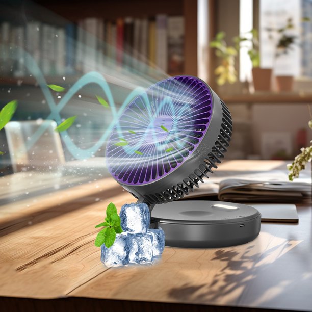 Ventilador pequeño plegable USB Fiudx montado en la pared para dormitorio escritorio hogar