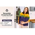 thumbnail image 5 of 6Pack Reusable Grocery Bags , Large Foldable Shopping Bags Tote Bags,Eco-Friendly Produce Bags with Long Handle for Shopping Groceries Clothes, 5 of 8
