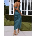 thumbnail image 4 of ORUYROP Robe Longue Maxi en Satin Soyeux à Dos Nu pour Femmes, Dos Bas, Ajourée, Élégante, Sans Bretelles, Longue, Invitée de Mariage, 4 of 4