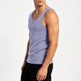 thumbnail image 4 of Yteetum Men's Ribbed Tank Tops Crewneck High Stretch Moisture Wicking Sleeveless Muscle Shirt Summer Solid Round Neck Loose Gym Workout Bodybuilding Athletic T Shirts, 4 of 8