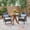 Teak/Multi Brown, variant on Noble House Jillian 3-Piece Outdoor Acacia Wood and Wicker Bistro Set in Gray