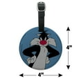 thumbnail image 4 of Looney Tunes Sylvester Round Leather Luggage Card Suitcase Carry-On ID Tag, 4 of 6