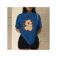 thumbnail image 1 of Playera Blusa De Capybara Con Paliacate Diseño Divertido Ropa Para Mujer Capibara Color Azul Talla Grande Marca Emil SaEs, 1 of 4