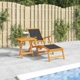 thumbnail image 1 of vidaXL Chaise Longue d'Extérieur avec Table en Bois Massif Acacia et Textilene, 1 of 5