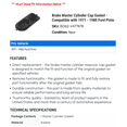 thumbnail image 2 of Brake Master Cylinder Cap Gasket - Compatible with 1971 - 1980 Ford Pinto 1972 1973 1974 1975 1976 1977 1978 1979, 2 of 2