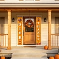 thumbnail image 4 of Thanksgiving Door Couplet Curtain Set, Pumpkin Maple Leaf Turkey Patterned Door Hanging, 2 Panel Harvest Festival Decor, Ornament for Front Door Home Thanksgiving, 4 of 7