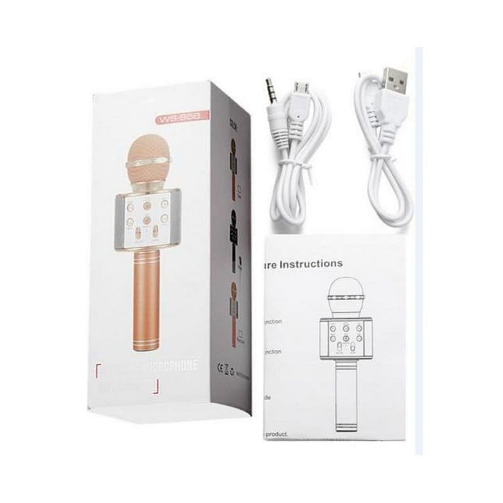 WS858 Bluetooth-compatible Wireless Microphone Home Karaoke Microphones Speaker Handheld Music Player Singing Recorder KTV