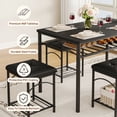 thumbnail image 3 of Space-Saving Dining Table Set for 4,Modern Table with Upholstered Bench & 2 Stools,Perfect for Small Apartments, Studios, or Breakfast Nooks, 3 of 8