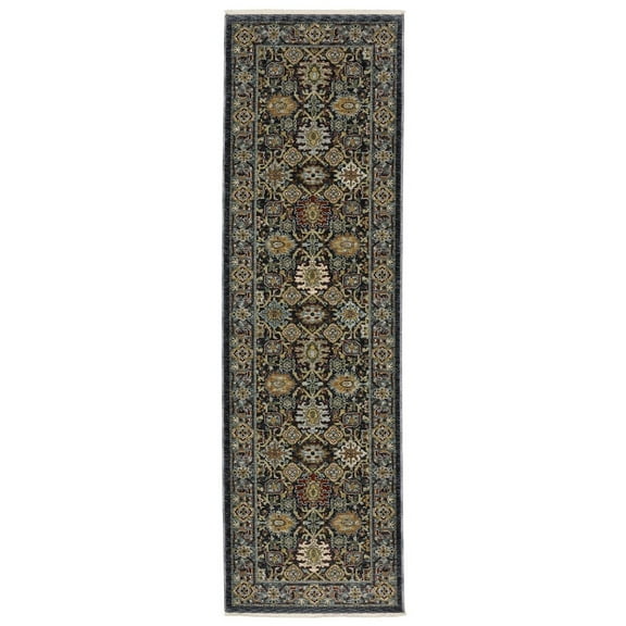 Oriental Weavers Aberdeen Area Rug - 4922D - 2'3" x 7'6" - in Blue/ Multi - Vintage Inspired, Stain Resistant, Family and Pet Friendly , Entryway, Hallway Runner Rug