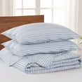 thumbnail image 5 of Levtex Home Martha Stripe Blue Reversible Twin Bedspread Set (80x106in) with 1 Pillow Sham (26x20in) - Stripe Bedding - Blue, White - Cotton Twin Size Bedspread Bedding Set - Lightweight, Pre-Washed, 5 of 5