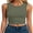 Army Green, variant on Womens Crop Tank Tops High Neck Sleeveless Ribbed Knit Slim Fit Shirts 2026 Summer Casual Basic Workout Clothes Indigo Small