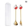 thumbnail image 1 of CNKOO 2Pcs Cartoon Christmas Doll Spoons Fork With Storage Box Coffee Dessert Tool, 1 of 4