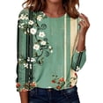 thumbnail image 3 of Noric Women Long Sleeve T-Shirt Loose Fit Casual Crew Neck Floral Print Fashion All Season Pullover Tops S-5XL, 3 of 8
