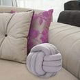 thumbnail image 3 of Cojines de asiento,Bola de nudo de felpa tejida a ,Almohada redonda anudada de felpa hecha a mano,Cojines de ventana tejidos Sala de estar ligera, Boda Gris, 3 of 6