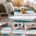 thumbnail image 6 of Area Rug 36in, Abstract Water Ripple Gradient Art Floor Carpet Living Room Rug, Teal White Stripe Beach Non-Slip Welcome Mat Indoor Rugs for Bedroom Dining Room, 6 of 9