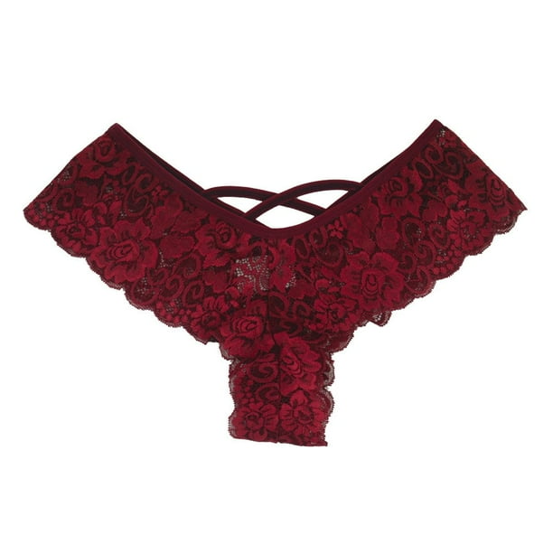 Gibobby ropa interior Cintura Encaje Sexy 4PC Flores Tanga Tangas Lenceria Bragas Ropa interior Mujeres Intimos Blanco Negro Fucsia Rojo S Walmart en linea