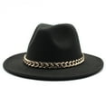 thumbnail image 2 of SPRING PARK Autumn Winter Men Women Ethnic Felt Fedora Hat Wide Brim Hats with Chain Belt Buckle, 2 of 3