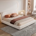 thumbnail image 1 of Noble House Lit de Rangement Grand Size avec Ottoman en Bouclé et Levage Hydraulique, Rangement sous le Lit, Blanc, 1 of 8