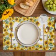 thumbnail image 4 of Sunflowers Placemats Set of 4, Vintage Farm Wildflower Grey Woodgrain Placemats for Dining Table, Place Mats for Kitchen Tabletop, Waterproof Wipeable Dining Table Mats Set, 4 of 9
