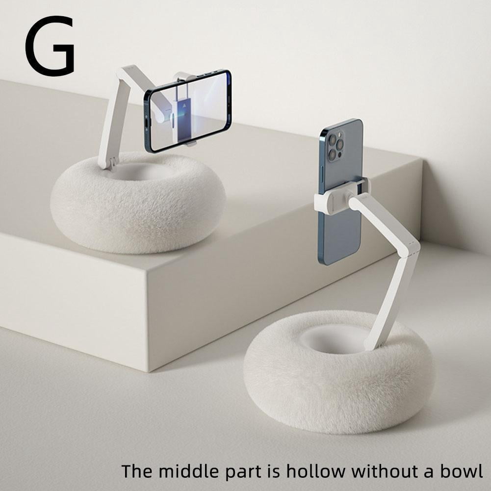 Fuzzy Bowl with Kindle Holder 360 Adjustable Tablet Stand & Phone Pillow for Reading in Bed