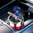 thumbnail image 6 of Tgbvmt Automotive Ashtray Metal Inner Liner LED Light Flame Retardant One Click Open Car Ashtray Convenient Clean Safe Stylish Car Interior Accessory for Vehicle Smokers Auto Table Desk Storage, 6 of 7