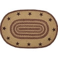 thumbnail image 7 of VHC Brands Burgundy Tan Jute Rug Oval Stencil Stars w/Pad 24x36, 7 of 7