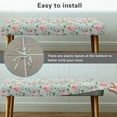 thumbnail image 5 of Yuyamidu Rose Stretch Dining Bench Cover Washable Bench Covers Slipcover with Elastic Edge Non Slip Rectangle Seat Protector for Living Room Gift for Holiday, 5 of 8