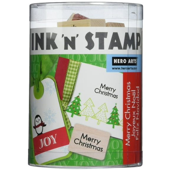 Rubber Stamp Hero Arts LL795 Ink 'n' Stamp Feliz Navidad