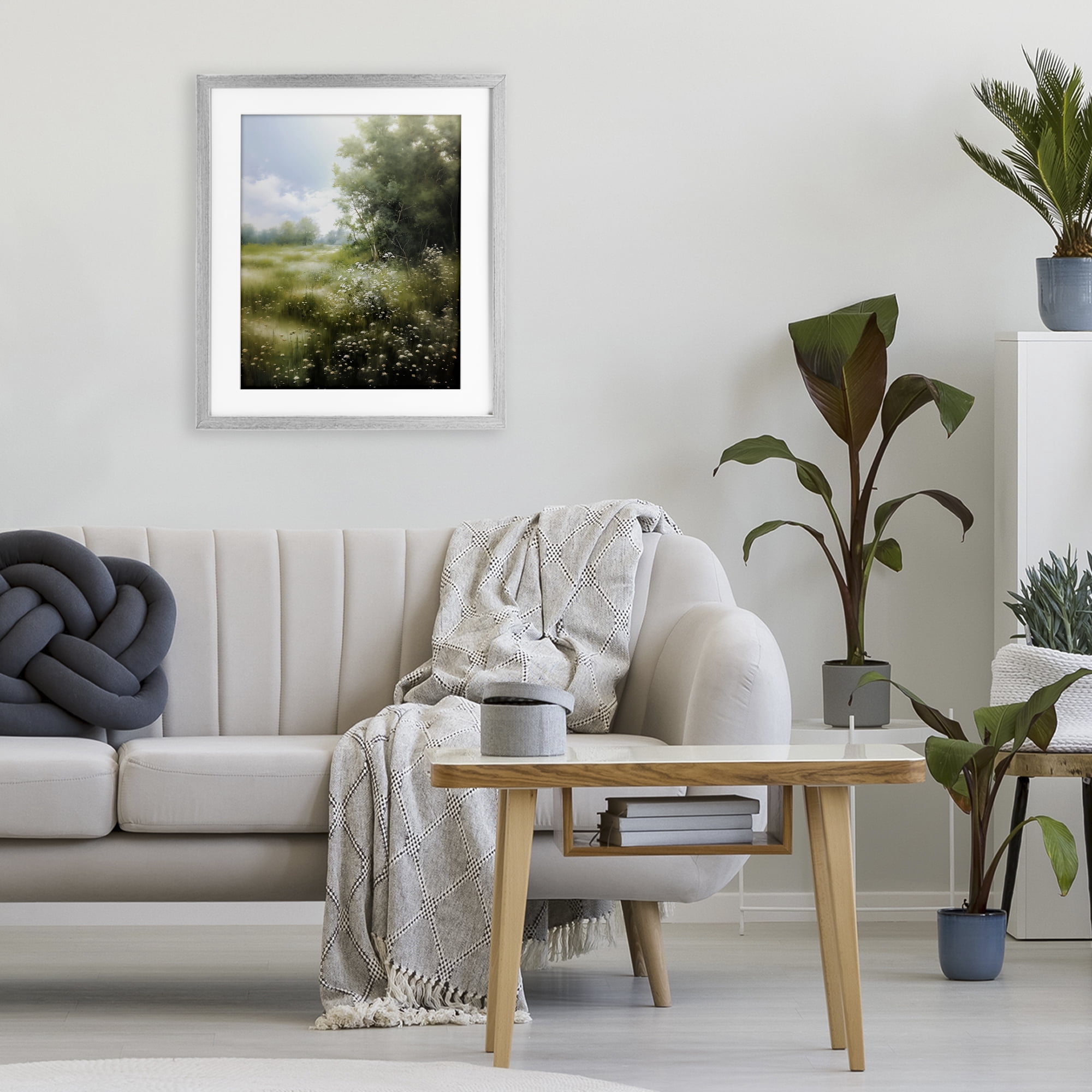 Stupell Industries Greener Pastures Landscape Gray Framed Print Under Glass, design by Heidi Kuntz