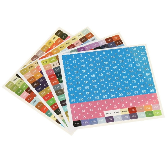 Uxcell 447 Color Diamond Painted Number Stickers, 2 Sets Multi-Colors Diamond Painted Storage Container Number Labels